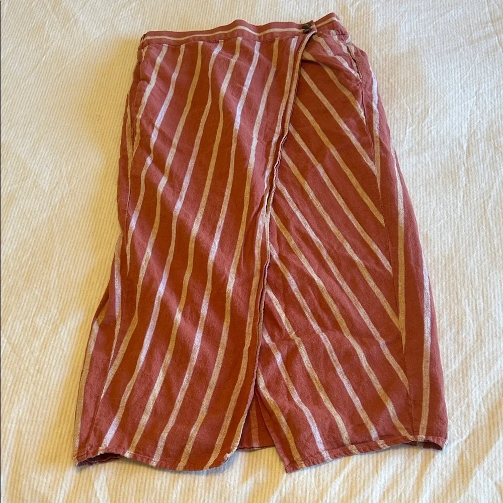 Madewell Linen blend Wrap Skirt - Picture 2 of 5